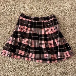 Plaid skirt pink and black